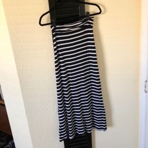 Black and white striped maxi skirt